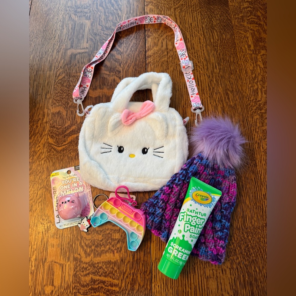 Hello Kitty White and Pink Plush Bag Bundle